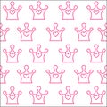 Seamless pattern with doodle crowns.