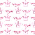 Seamless pattern with doodle crowns.