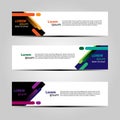 Banner Background Design Vector With Elegant And Simple Themes with Three Designs