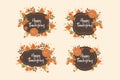 Happy Thanksgiving label template design. Royalty Free Stock Photo