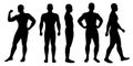 Bodybuilder silhouette vector on white background