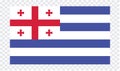 Ajaria Flag . flat original color illustration isolated on white background.