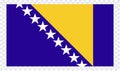 Bosnia herzegovina Flag . flat original color illustration isolated on white background. Royalty Free Stock Photo