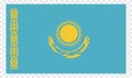 kazakhstan Flag . flat original color illustration isolated on white background.