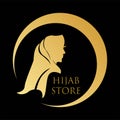 hijab logo template for muslim woman wear store or boutique logo vektor eps 10