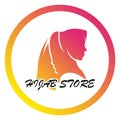 hijab logo template for muslim woman wear store or boutique logo vektor eps 10