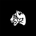 Tiger Head icon logo illustration on black background simple vektor eps 10 Royalty Free Stock Photo
