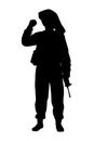 Israel soldier with rifle gun silhouette vector Royalty Free Stock Photo