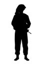 Israel soldier with rifle gun silhouette vector Royalty Free Stock Photo