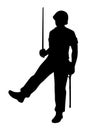 Soldier parading with sword silhouette vector