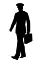 Military cadet student silhouette vector