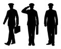 Military cadet student silhouette vector