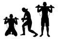 Set of male slave or prison silhouette vector on white Royalty Free Stock Photo