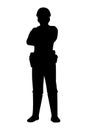 Thailand traffic policeman silhouette vector on white Royalty Free Stock Photo