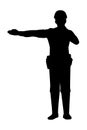 Thailand traffic policeman silhouette vector on white Royalty Free Stock Photo