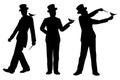 Set of magicians silhouette Royalty Free Stock Photo