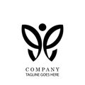 Letter EE logo icon design template vector elements eps 10 butterfly shaped Royalty Free Stock Photo