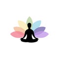 Logo vector emblem simple yoga icon