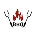 BBQ logo and icon. Vintage barbecue emblem. Restaurant labels emblems logos. Simple vector logo template Royalty Free Stock Photo