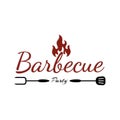 BBQ logo and icon. Vintage barbecue emblem. Restaurant labels emblems logos. Simple vector logo template Royalty Free Stock Photo