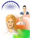 Vector illustration of Indian Martyrs` Day concept banner.