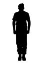 Standing soldier silhouette vector