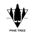 Black fir tree icon silhouette and vector logo. Flat insulated elements. Nature signs and symbols. Christmas tree. simple eps 10