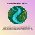 vector graphic of world wetlands day good for world wetlands day celebratiom Royalty Free Stock Photo