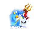 Vector illustration of Maha Shivratri concept banner. Royalty Free Stock Photo