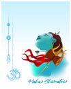 Vector illustration of Maha Shivratri concept banner. Royalty Free Stock Photo