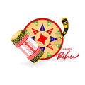 Vector illustration of Happy Bihu. Royalty Free Stock Photo