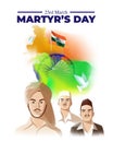 Vector illustration of Indian Martyrs` Day concept banner.