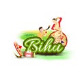 Vector illustration of Happy Bihu. Royalty Free Stock Photo