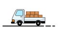 Illustration of transportation trucks. Vector. Graphic.