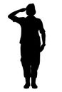 Female soldier silhouette vector Royalty Free Stock Photo