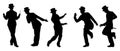 Set of male magician silhouette vector Royalty Free Stock Photo