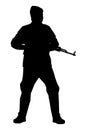Terrorist with weapon silhouette vector Royalty Free Stock Photo