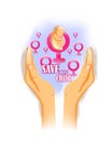 Vector illustration concept of Save Girl Child poster. Royalty Free Stock Photo