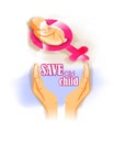 Vector illustration concept of Save Girl Child poster. Royalty Free Stock Photo