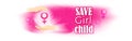 Vector illustration concept of Save Girl Child poster. Royalty Free Stock Photo