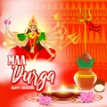 Vector illustration concept of Happy Durga Puja greeting. Royalty Free Stock Photo