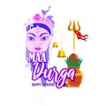 Vector illustration concept of Happy Durga Puja greeting. Royalty Free Stock Photo