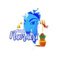 Vector illustration concept of Happy Durga Puja greeting. Royalty Free Stock Photo