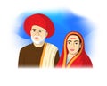 Vector illustration portrait concept of Jyotirao Phule and Savitribai Phule.