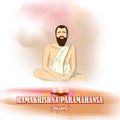 Vector illustration concept of Sri Ramakrishna Paramahamsa Jayanti.