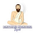 Vector illustration concept of Sri Ramakrishna Paramahamsa Jayanti.
