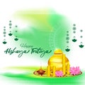 Vector illustration concept of Happy Akshaya Tritiya greeting.