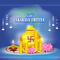 Vector illustration concept of Happy Akshaya Tritiya greeting.