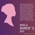 International women\'s day poster. World Woman day sign.