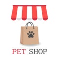 Illustration Pet Shop logo design template. animal icon emblem for store, shelter, business services.